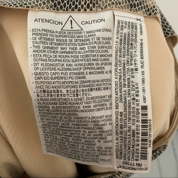 NEW Zara Snake Skin Skort Women’s Sz XS - Picture 5 of 6